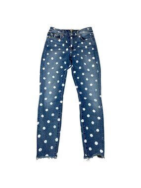7 For All Mankind Women's Jeans Size 27 Polka Dot High Waist Ankle Skinny